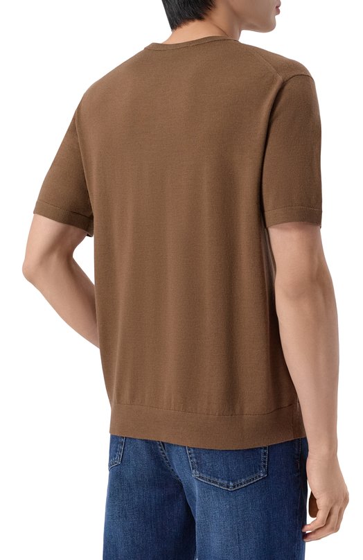 Джемпер из шерсти и шелка 12 STOREEZ 136293 Коричневый  136293 Фото 4