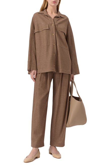 Женские брюки изо льна и вискозы GIORGIO ARMANI, арт. GW000906/AF15060