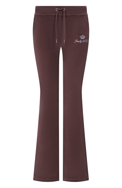 Женские хлопковые брюки SPORTY AND RICH, арт. PA067716689BR03/JUICY SCRIPT VEL0UR SWEATPANT