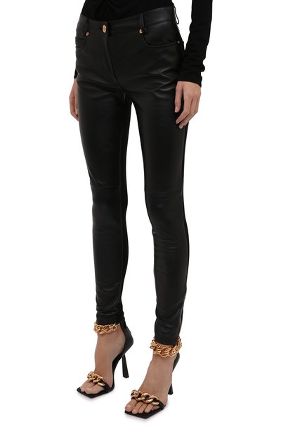 Кожаные брюки VERSACE, арт. 1000991/1A00677, фото 3