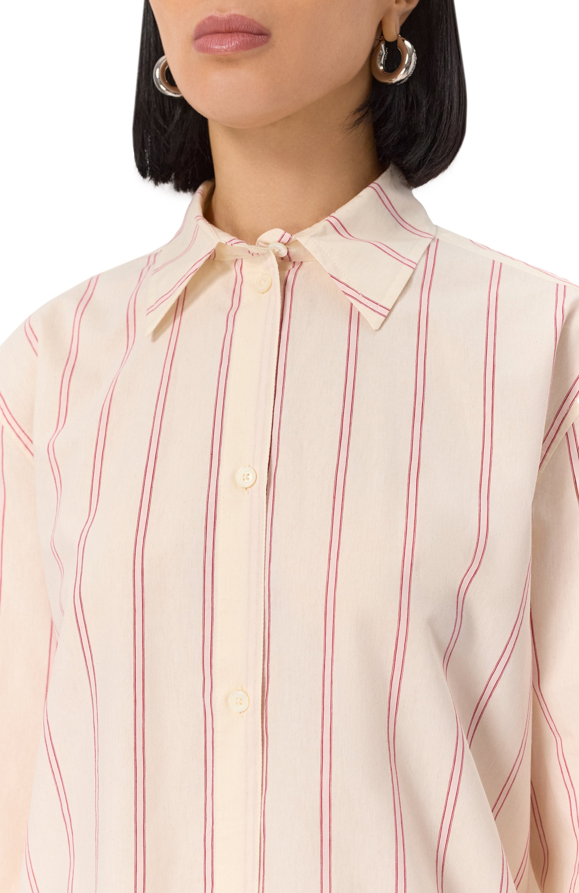 Рубашка из хлопка и шелка TOTEME кремового цвета по цене 59200 руб., арт. 252-WRT1415-FB0388, фото 5 Рубашка из хлопка и шелка TOTEME, арт. 252-WRT1415-FB0388, фото 5