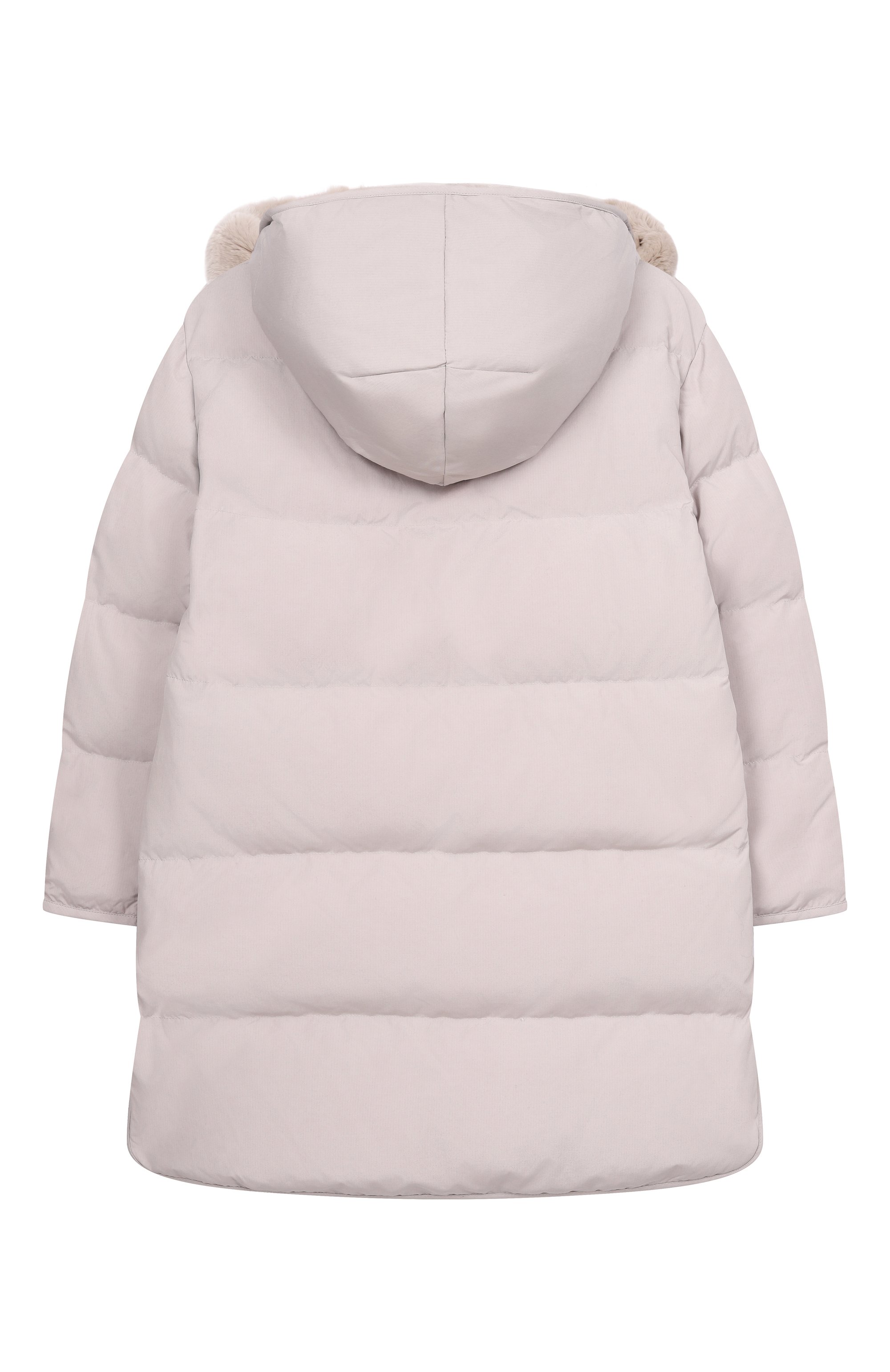 Пуховое пальто с отделкой из кролика YVES SALOMON ENFANT, арт. 26WEM905XXJ06X, фото 2