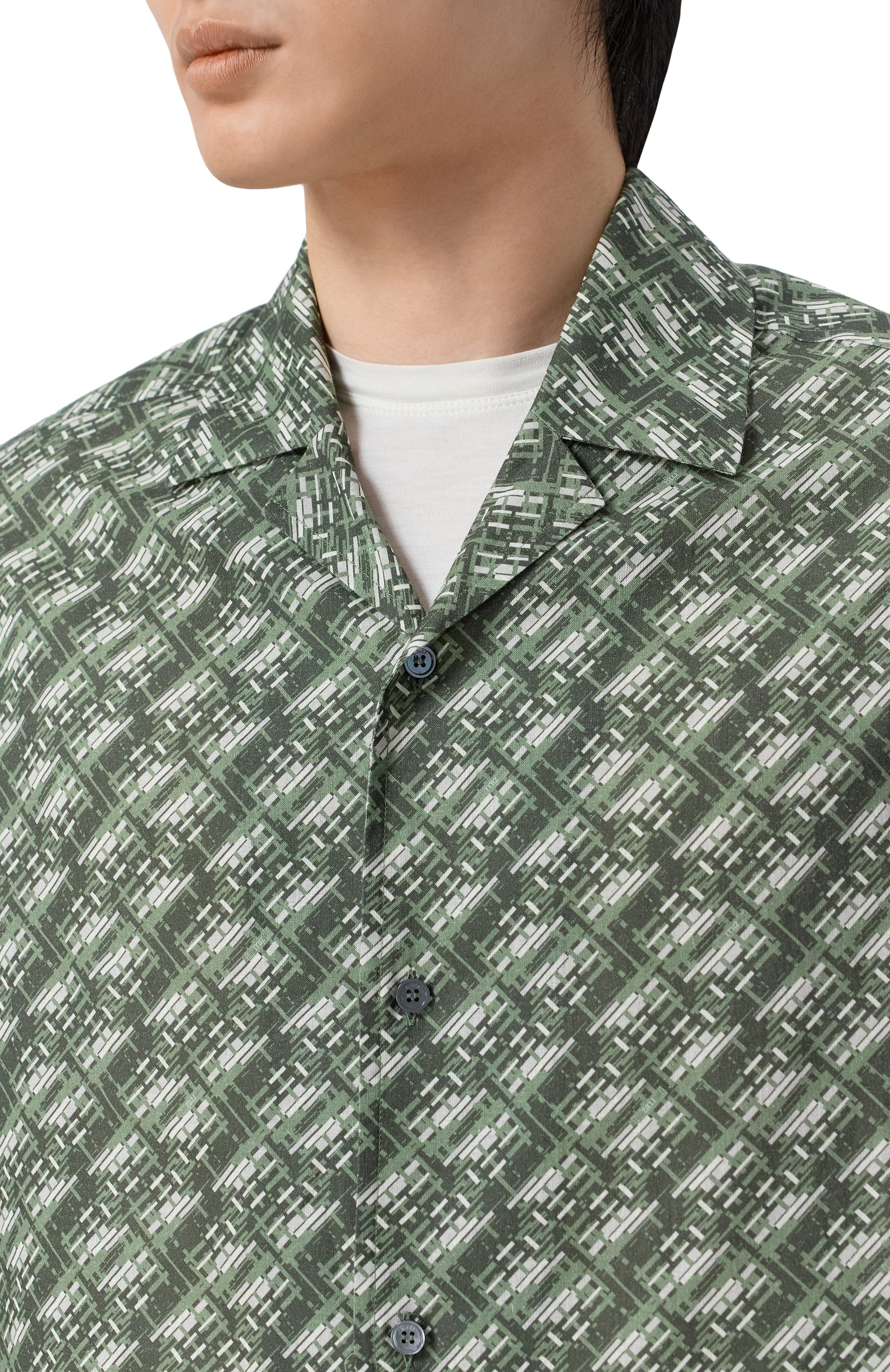 Рубашка изо льна и хлопка ZILLI, арт. ZSSH8BM090026196F, фото 5