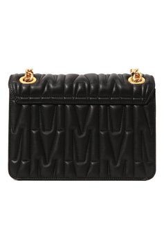 Женская сумка m group quilted MOSCHINO черного цвета, арт. 2317 A7451/8002 | Фото 6 (Сумки-технические: Сумки через плечо; Материал: Натуральная кожа; Материал сплава: Проставлено; Ремень/цепочка: �На ремешке; Драгоценные камни: Проставлено; Размер: small)