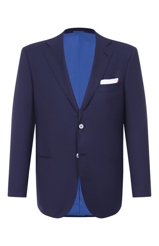 Шерстяной пиджак Kiton UG81K0982823 Синий UG81K0982823