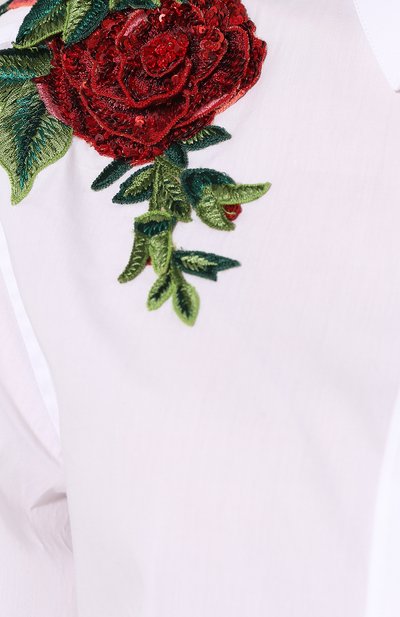 Хлопковая рубашка DOLCE & GABBANA белого цвета по цене 464000 руб., арт. F5I96Z/FU5K9, фото 5 Хлопковая рубашка DOLCE & GABBANA, арт. F5I96Z/FU5K9, фото 5