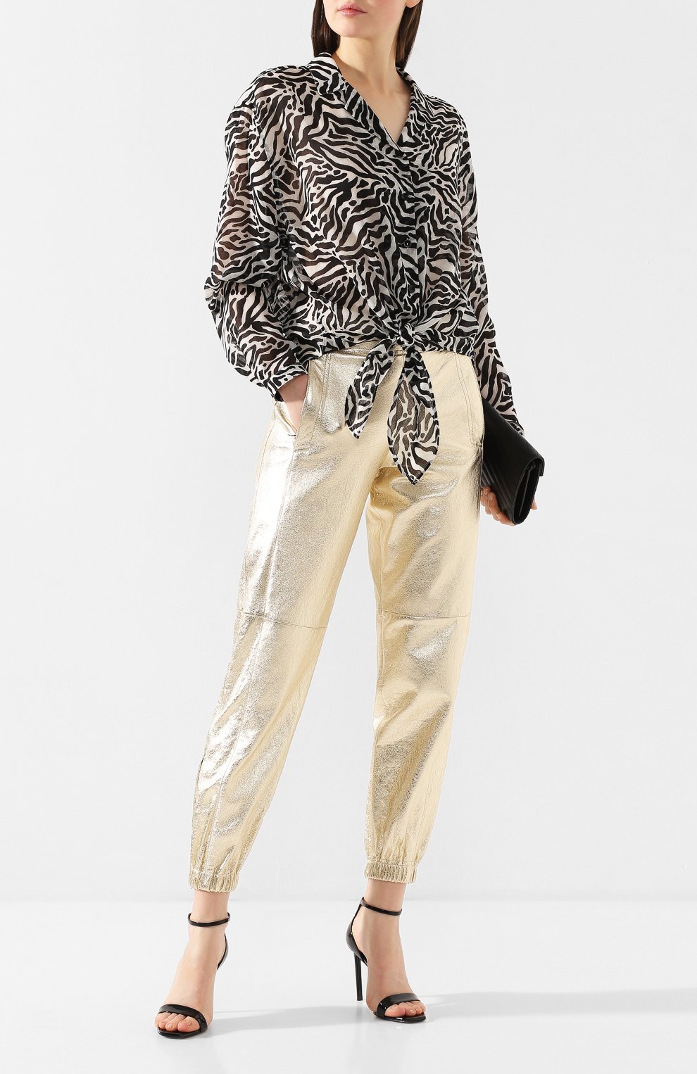 Шерстяная рубашка SAINT LAURENT черно-белого цвета по цене 119500 руб., арт. 611071/Y1A72, фото 2 Шерстяная рубашка SAINT LAURENT, арт. 611071/Y1A72, фото 2