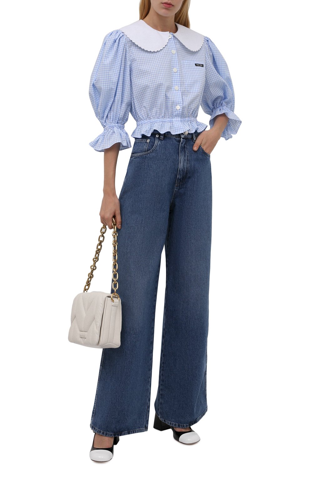 Хлопковая блузка MIU MIU, арт. MK1540-318-F0012, фото 2