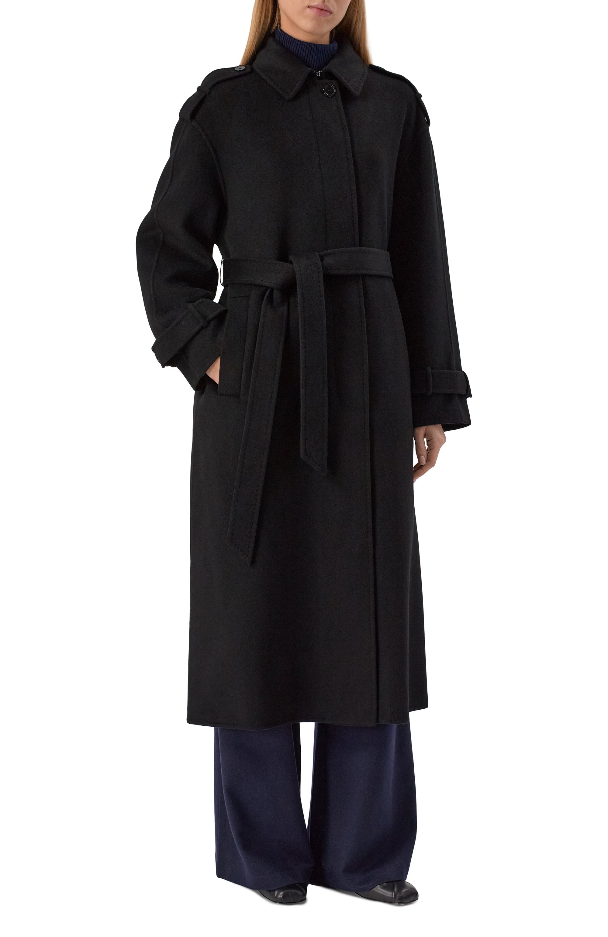 Кашемировое пальто 12 STOREEZ черного цвета по цене 180000 руб., арт. 133934, фото 3 Кашемировое пальто 12 STOREEZ, арт. 133934, фото 3