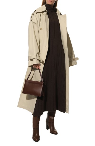 Платье из шерсти и кашемира CREM38 темно-коричневого цвета по цене 76200 руб., арт. CREM250 LATA, фото 2 Платье из шерсти и кашемира CREM38, арт. CREM250 LATA, фото 2