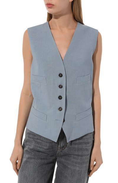 Жилет из вискозы и льна BRUNELLO CUCINELLI, арт. MH999HU806, фото 3