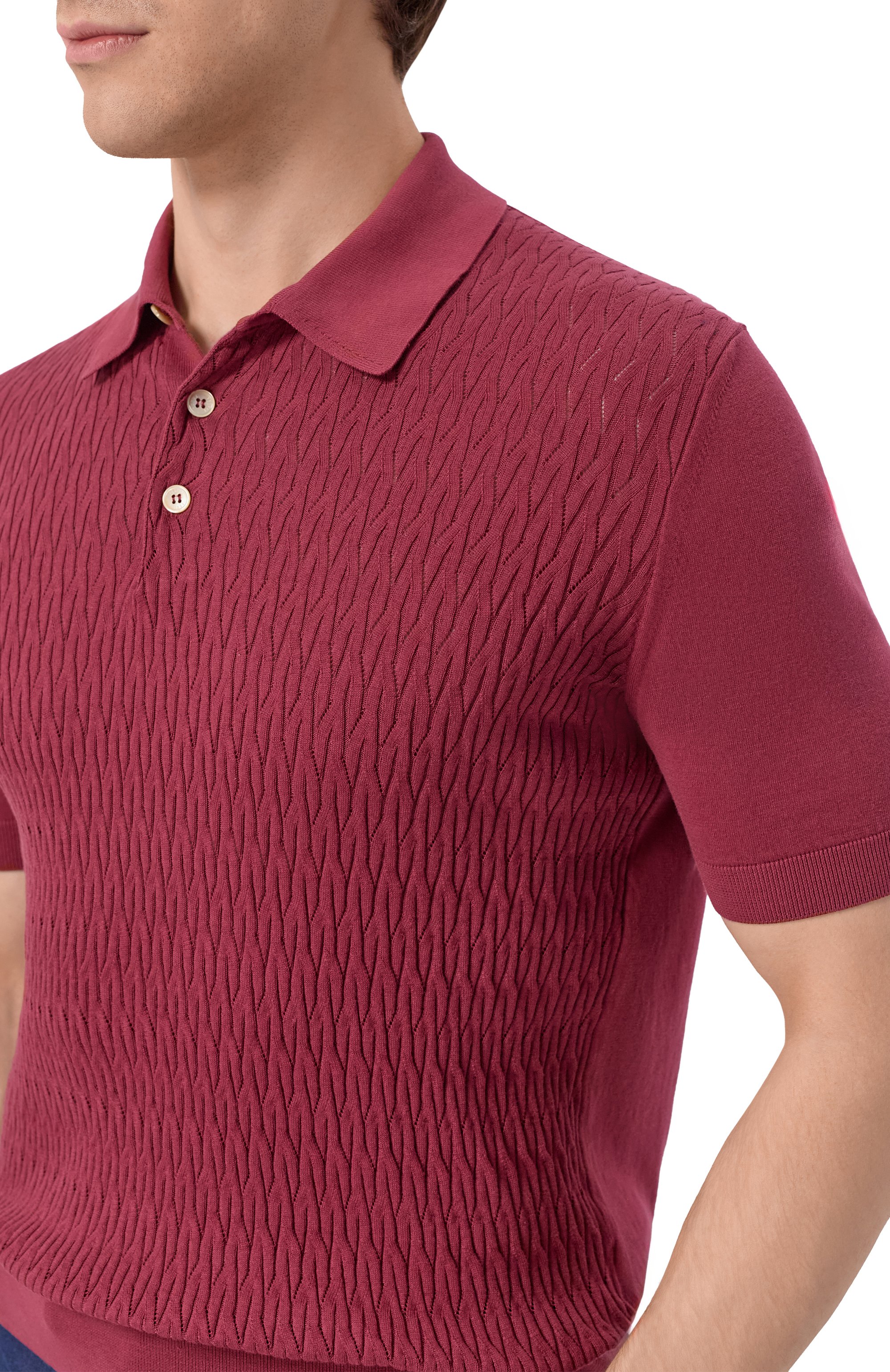 Хлопковое поло FEDELI, арт. MU0D5851/GIZA LIGHT DUSTY, фото 5