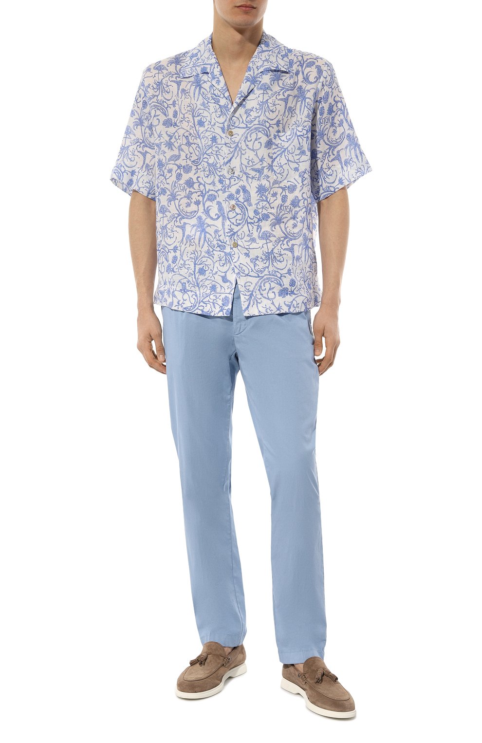 Брюки из хлопка и шелка ANDREA CAMPAGNA, арт. SPIAGGIA 1P GD, фото 2