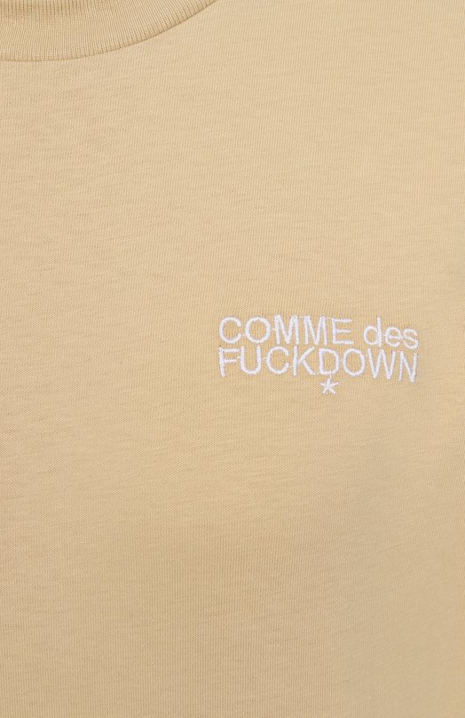 Хлопковая футболка Comme des Fuckdown CFABW01213 Бежевый  CFABW01213 Фото 6