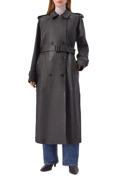 Кожа�ный тренч 12 STOREEZ, арт. 127368, фото 3