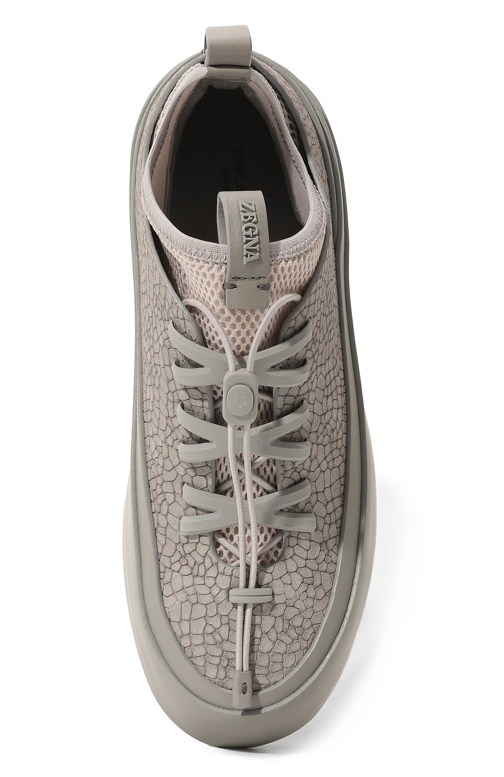 Комбинированные кеды triple stitch ZEGNA серого цвета по цене 115000 руб., арт. LHBAY/S5536Z, фото 6 Комбинированные кеды triple stitch ZEGNA, арт. LHBAY/S5536Z, фото 6