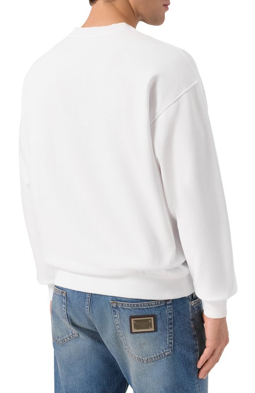 Хлопковый свитшот Dolce & Gabbana G9AHSZ/G7PBF Белый  G9AHSZ/G7PBF Фото 4