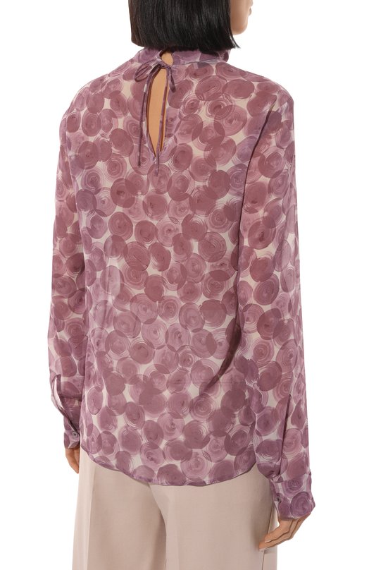 Шелковая блузка Dries Van Noten 242-010703-9174 Сиреневый  242-010703-9174 Фото 4