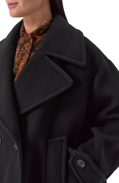 Шерстяное полупальто CHLOÉ черного цвета по цене 337000 руб., арт. CH25AMA96952, фото 5 Шерстяное полупальто CHLOÉ, арт. CH25AMA96952, фото 5