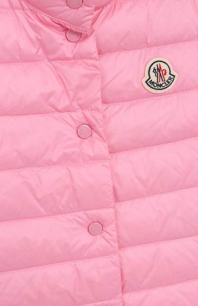 Пуховый жилет на кнопках MONCLER ENFANT розового цвета по цене 27050 руб., арт. D1-954-48312-99-53048/4-6A, фото 3 Пуховый жилет на кнопках MONCLER ENFANT, арт. D1-954-48312-99-53048/4-6A, фото 3
