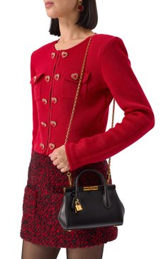 Женская сумка marlene small DOLCE & GABBANA черного цвета, арт. BB7744/A3G19 | Фото 2 (Размер: small; Материал сплава: Проставлено; Драгоценные камни: Проставлено; Ремень/цепочка: На ремешке; Материал: Натуральная кожа)