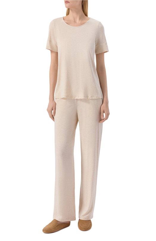 Хлопковые брюки Hanro 074953 Кремовый  074953 Фото 2