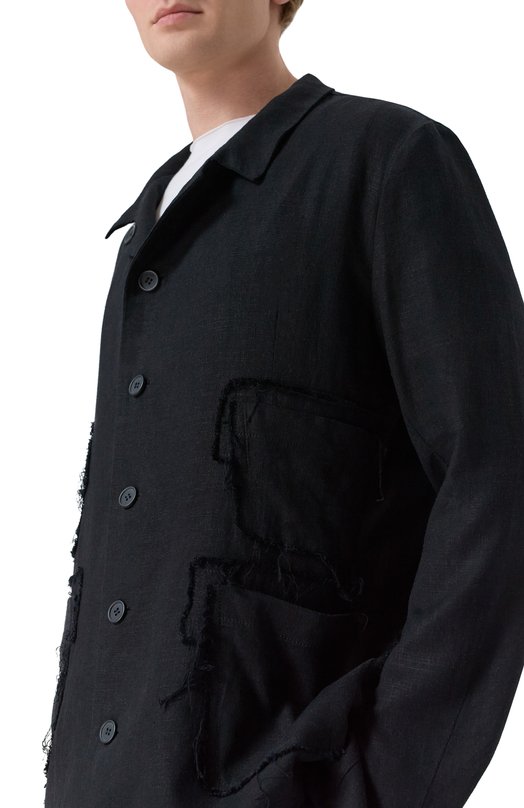 Двусторонний пиджак из вискозы и льна 139Dec SUT617-BK Чёрный  SUT617-BK Фото 5