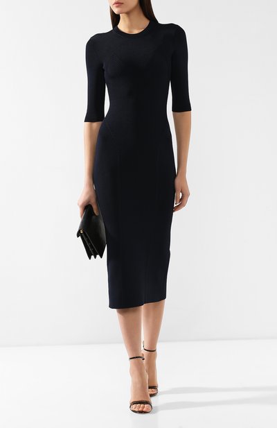 Платье из вискозы VICTORIA BECKHAM, арт. DR KNT 6723 PSS19 NEEDLE CHANGE SIG, фото 2
