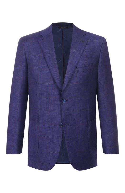Шерстяной пиджак Brioni RG0D0U/0DA89 Синий RG0D0U/0DA89