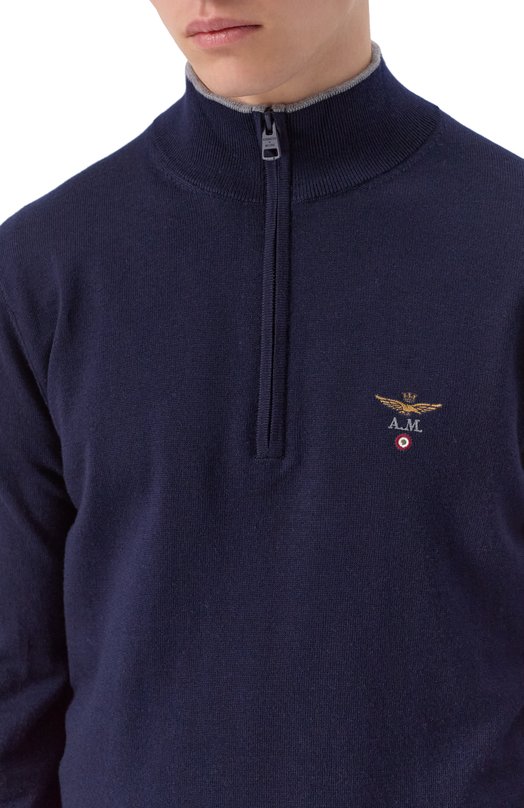 Шерстяной джемпер Aeronautica Militare MA1570UL00415 Синий  MA1570UL00415 Фото 5