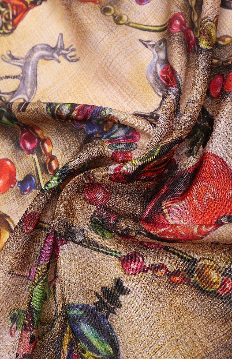 Шелковый платок новогодние игрушки GOURJI, арт. T23XMST7R/1, фото 4