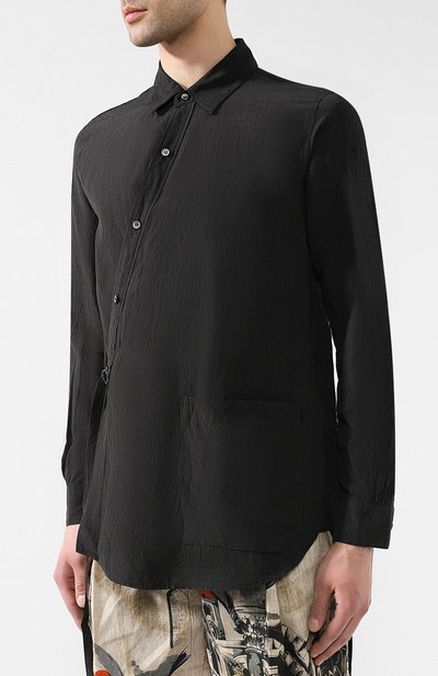 Рубашка из вискозы KAZUYUKI KUMAGAI темно-серого цвета по цене 34300 руб., арт. KS91-062, фото 3 Рубашка из вискозы KAZUYUKI KUMAGAI, арт. KS91-062, фото 3