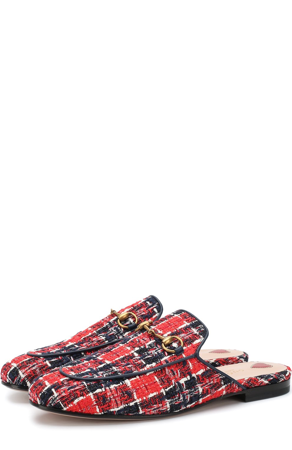 Твидовые сабо princetown с пряжкой-трензелем GUCCI, арт. 475094/9PJ20, фото 1