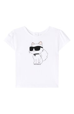 Детская комплект из футболки и брюк KARL LAGERFELD KIDS черно-белого цвета, арт. Z30517. | Фото 3 (Материал сплава: Проставлено; Материал внешний: Хлопок; Девочки Кросс-КТ: Костюмы-спорт; Рукава: Короткие; Драгоценные камни: Проставлено; Ростовка одежда: 24 мес | 92 см)