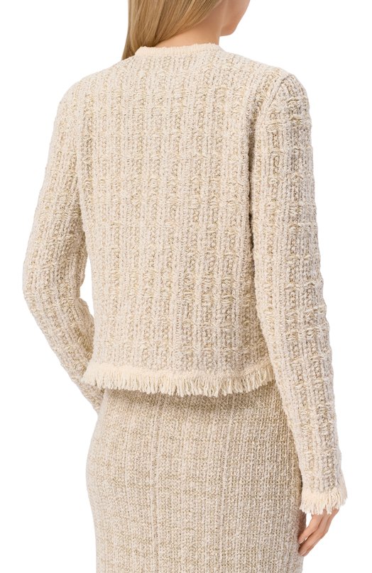 Жакет из хлопка и вискозы Twinset 251TP3571 Бежевый  251TP3571 Фото 4