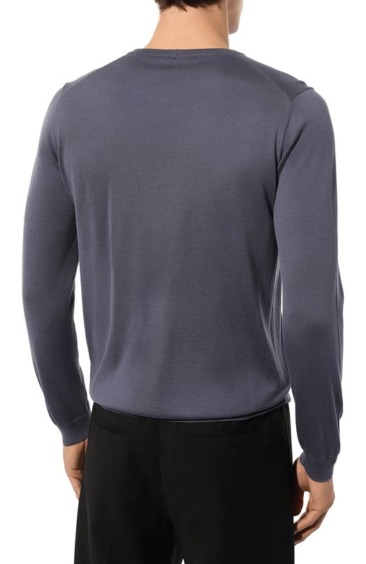 Джемпер из шелка и хлопка Giorgio Armani 3HSM37/SM63Z Синий  3HSM37/SM63Z Фото 4