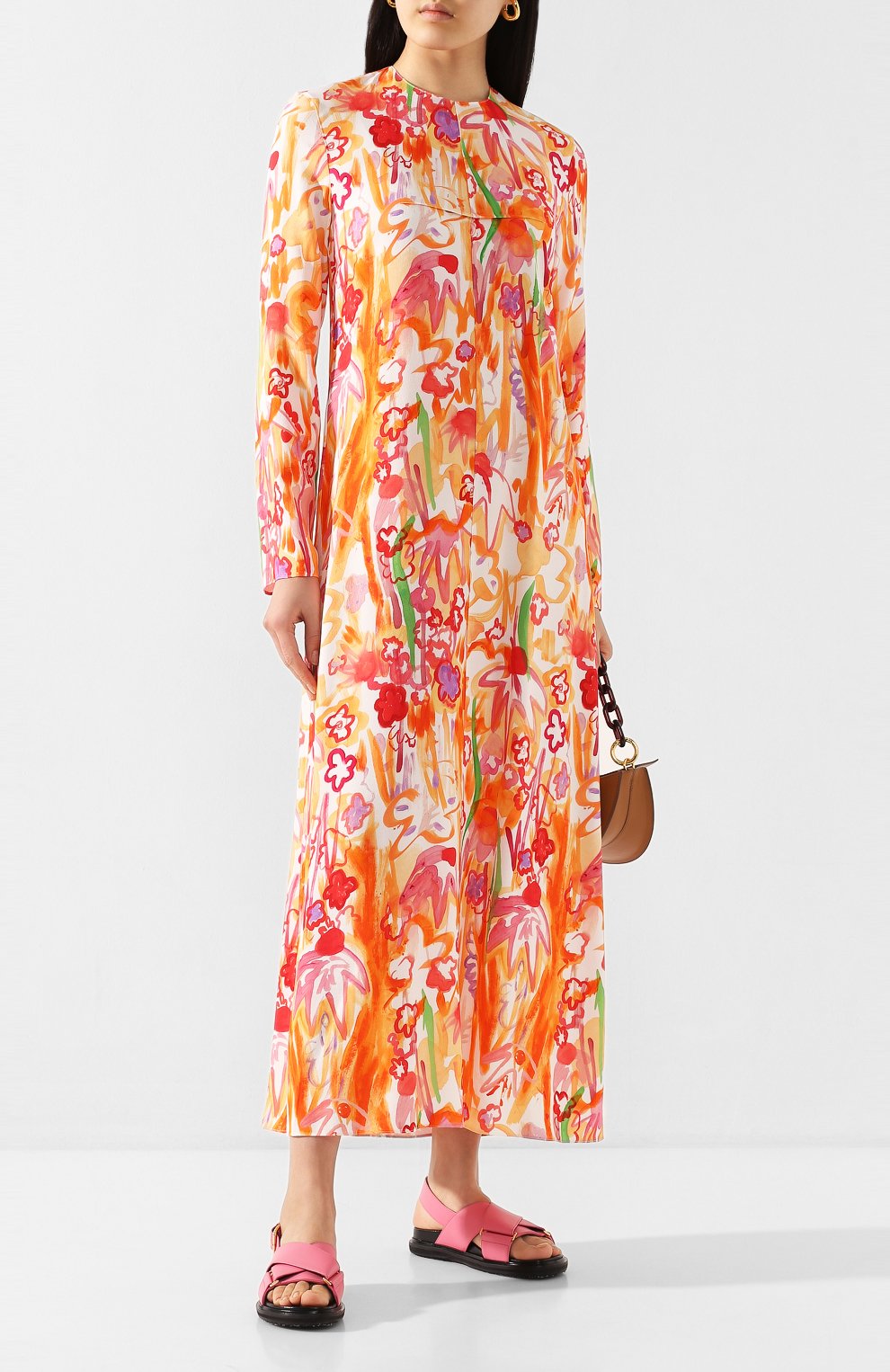 Платье из вискозы MARNI оранжевого цвета по цене 157500 руб., арт. ABMA0062A0/TV750, фото 2 Платье из вискозы MARNI, арт. ABMA0062A0/TV750, фото 2