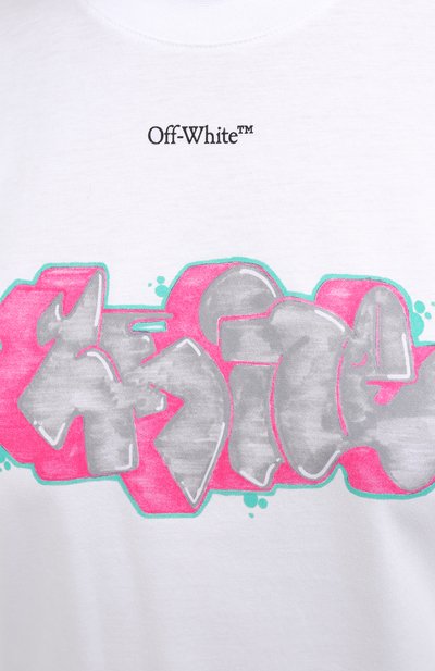 Хлопковая футболка OFF-WHITE белого цвета по цене 31100 руб., арт. 0WAA049F20JER0020130, фото 5 Хлопковая футболка OFF-WHITE, арт. 0WAA049F20JER0020130, фото 5