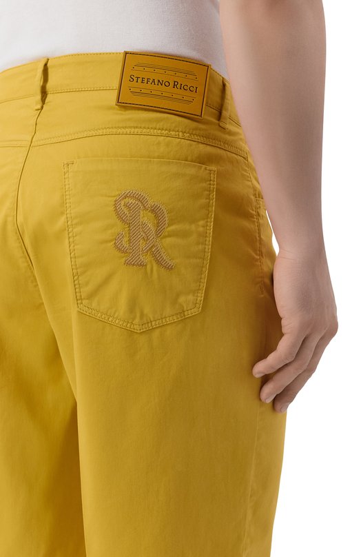 Шорты из хлопка и шелка Stefano Ricci M8T6100081/TFANT Жёлтый  M8T6100081/TFANT Фото 5