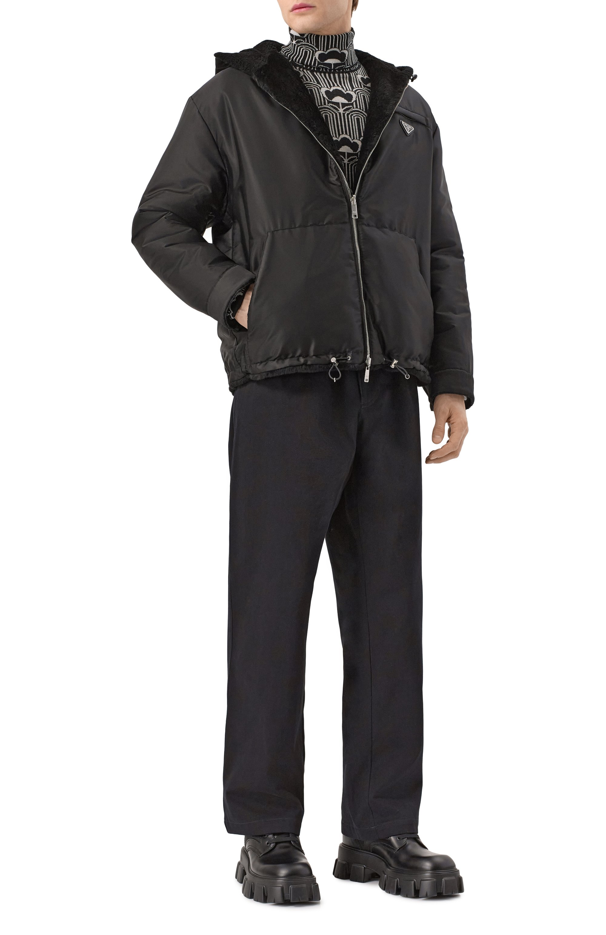 Комбинированные ботинки monolith PRADA, арт. 2UE007-3L09-F0002-D002, фото 2