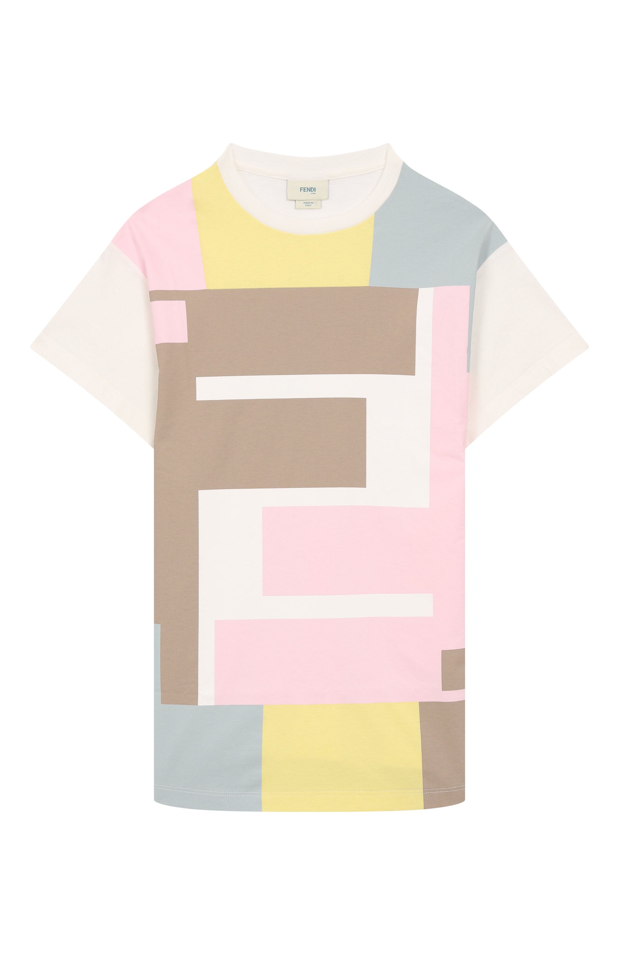 Хлопковое платье FENDI кремового цвета по цене 59950 руб., арт. JFB685/7AJ/4-5, фото 1 Хлопковое платье FENDI, арт. JFB685/7AJ/4-5, фото 1