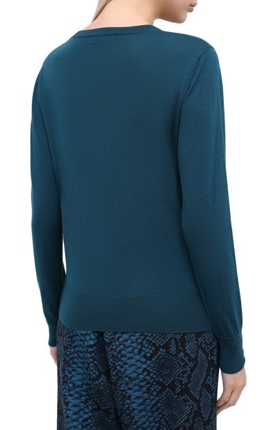 Шерстяной пуловер DRIES VAN NOTEN бирюзового цвета по цене 48100 руб., арт. 202-11293-1700, фото 4 Шерстяной пуловер DRIES VAN NOTEN, арт. 202-11293-1700, фото 4