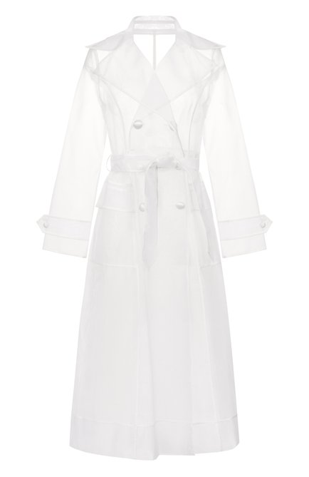 Женский плащ DOLCE & GABBANA белого цвета, арт. F0W3XT/FUMG9 | Фото 1 (Автоматизация состава: Проставлено; Рукава: Длинные; Длина (верхняя одежда): Длинные; Автоматизация ТО: Проставлено; Материал внешний: Синтетический материал)