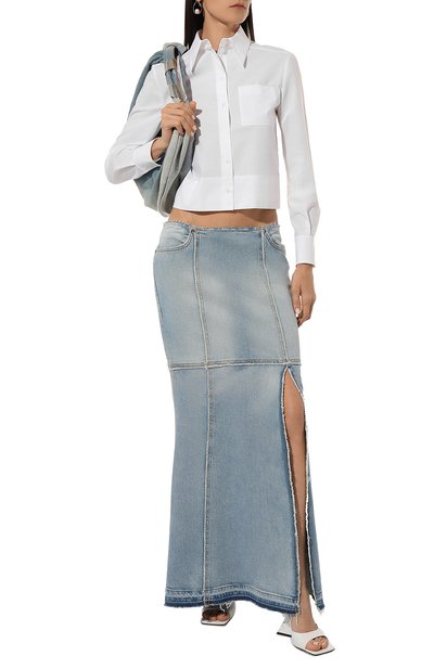 Джинсовая юбка RE/DONE голубого цвета по цене 52750 руб., арт. 192-05WSMMXSK, фото 2 Джинсовая юбка RE/DONE, арт. 192-05WSMMXSK, фото 2