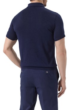 Мужское хлопковое поло CORNELIANI темно-синего цвета, арт. 25G520-2525009 | Фото 4 (Драгоценные камни: Проставлено; Рукава: Короткие; Длина (для топов): Стандартные; Материал сплава: Проставлено; Материал внешний: Хлопок; Кросс-КТ: Трикотаж; �Застежка: Молния; Принт: Без принта; Стили: Кэжуэл)