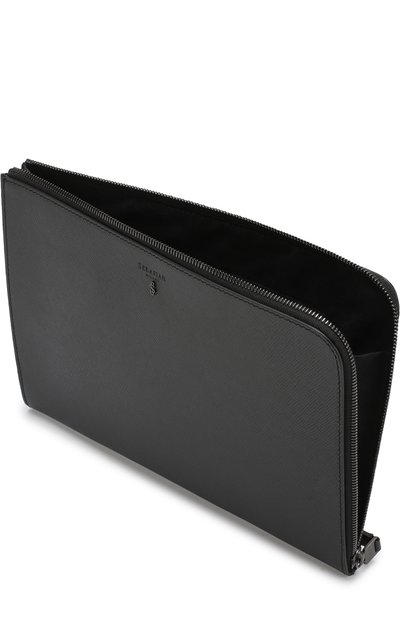 Кожаная папка для бумаг на молнии SERAPIAN черного цвета по цене 52100 руб., арт. SEV0EMLL6940M30A, фото 3 Кожаная папка для бумаг на молнии SERAPIAN, арт. SEV0EMLL6940M30A, фото 3
