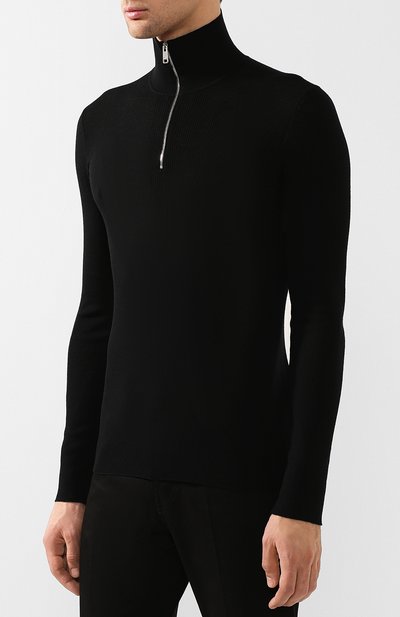 Шерстяной джемпер с воротником-стойкой на молнии PRADA, арт. UMR397-SEI-F0002, фото 3