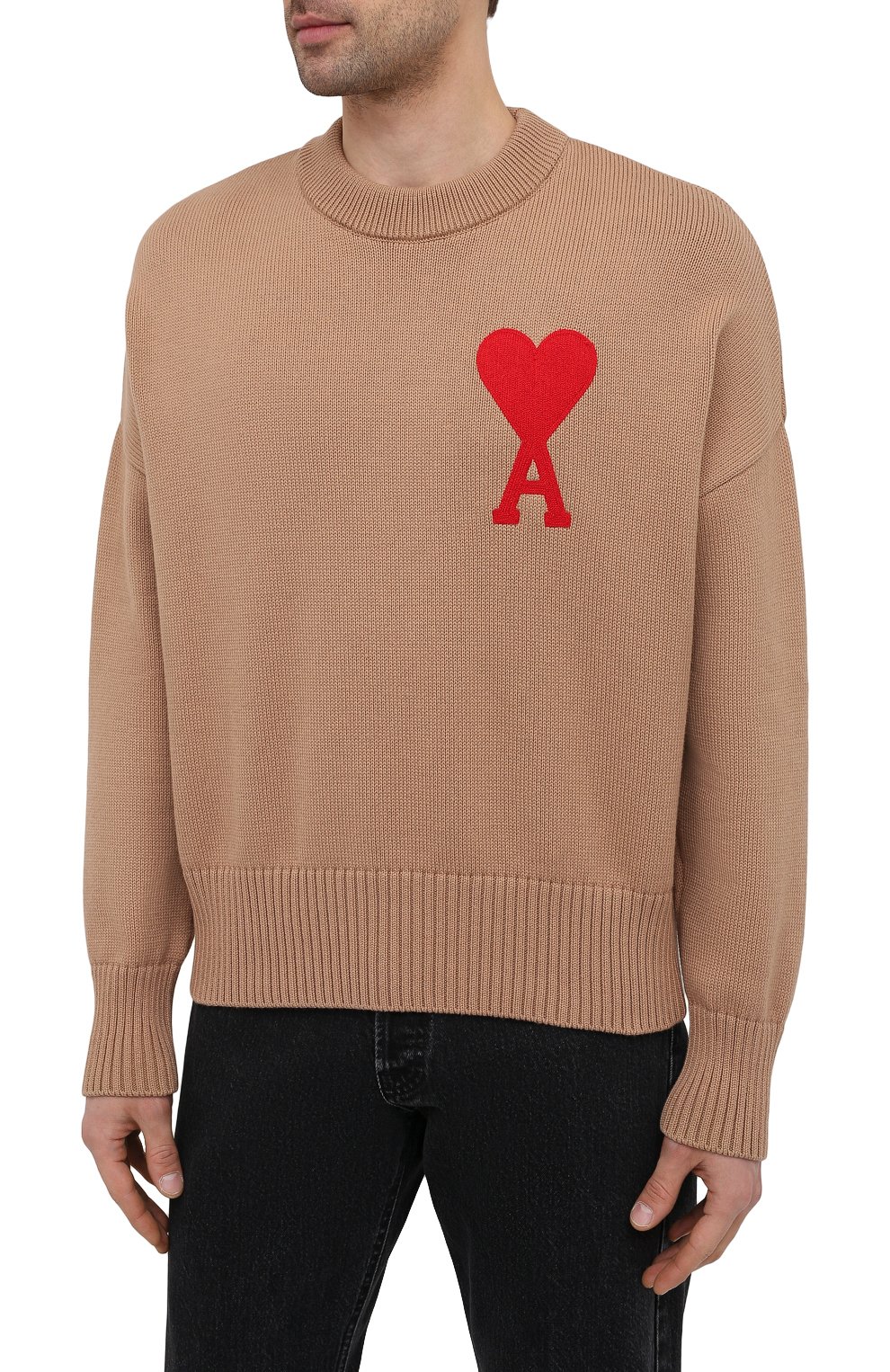 Свитер из хлопка и шерсти AMI, арт. E21HK009.016, фото 3