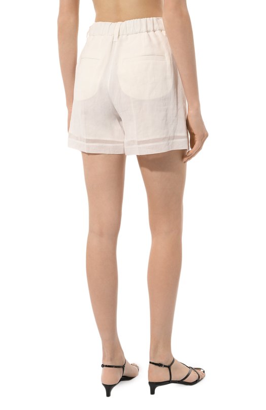 Хлопковые шорты Brunello Cucinelli MH911B1316 Белый  MH911B1316 Фото 4