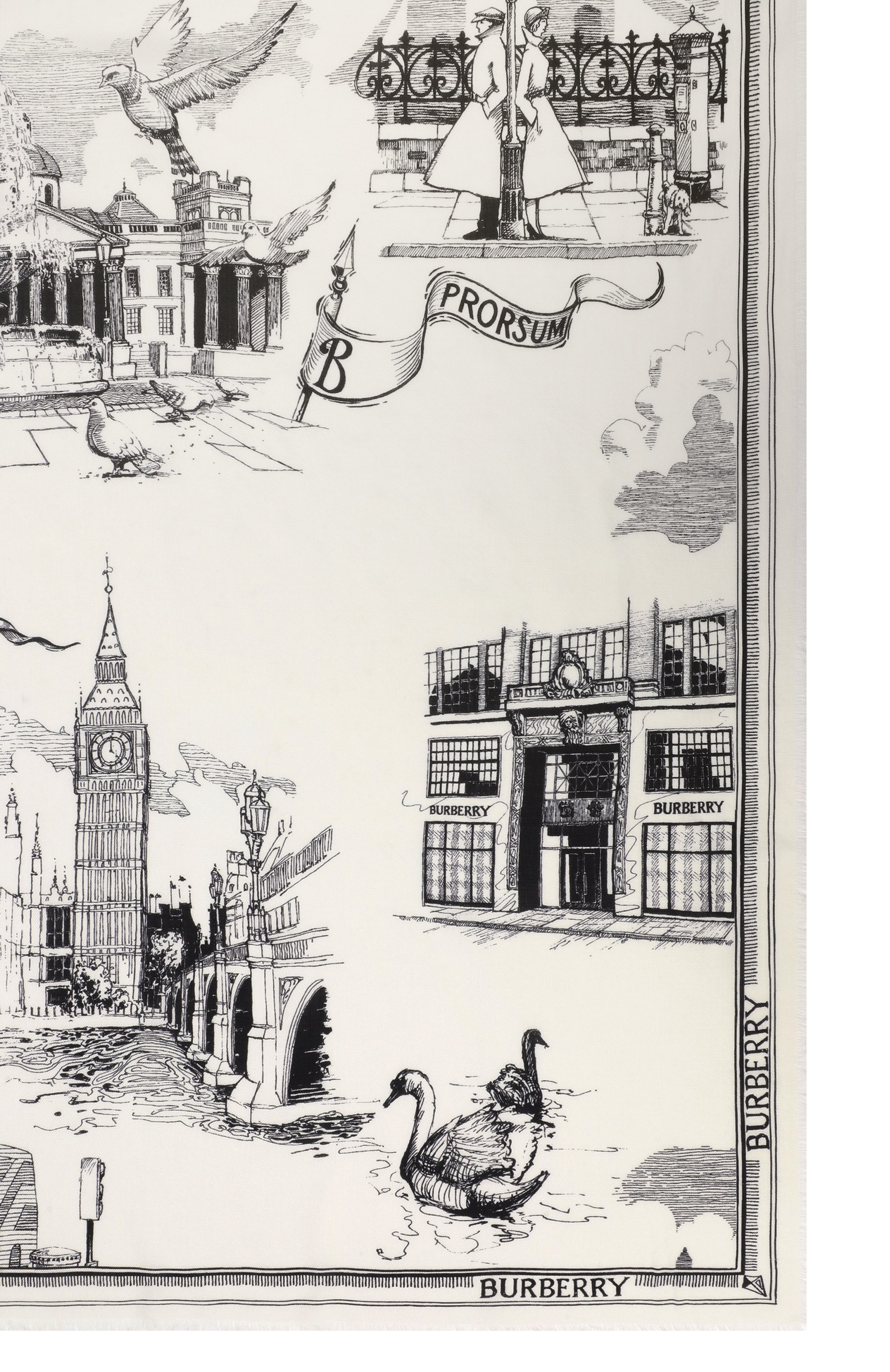 Палантин из шелка и шерсти BURBERRY, арт. 8111251, фото 4